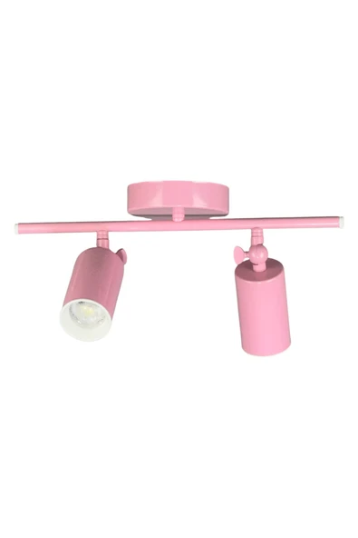 LEGACY Spoti 2'Li Pembe Renk (GÜN IŞIĞI) Modern Tasarım Cafe - Mutfak - Banyo Spot Ledli Sıralı Avize - Resim 4