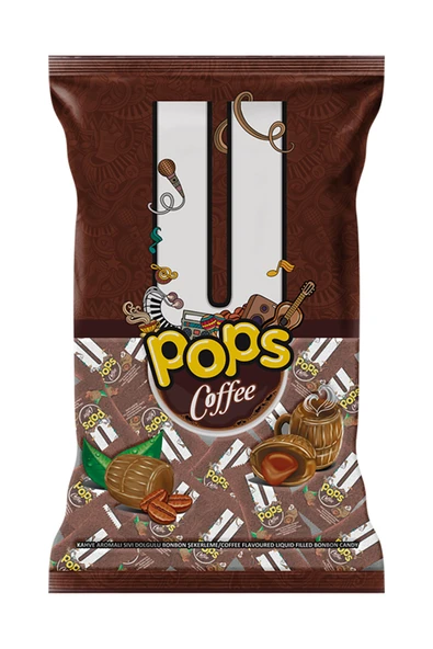 U POPS Coffee - Kahve Aromalı Sıvı Dolgulu Bonbon Şekerleme (5g X 200 Adet)