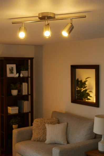 LEGACY Spoti 3'Lü Gri Renk (GÜN IŞIĞI) Modern Tasarım Salon - Mutfak - Banyo Spot Ledli Sıralı Avize ürün görseli