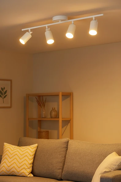 LEGACY Spoti 4'Lü Beyaz Renk (GÜN IŞIĞI) Modern Tasarım Salon - Mutfak - Banyo Spot Ledli Sıralı Avize ürün görseli