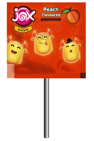 JOX Flat Kabartmalı Yüz İfadeli Karışık Meyve ve Kola Aromalı Yassı Lolipop 6,2 gr x 150adet/1 Kutu - 2