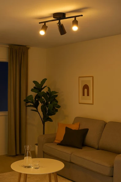 LEGACY Spoti 3'Lü Antrasit Renk (GÜN IŞIĞI) Modern Tasarım Salon - Mutfak - Banyo Spot Ledli Sıralı Avize - Resim 5