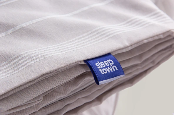 Sleeptown Keten Görünümlü Armürlü Pamuk Nevresim Takımı Gri-Bej / 160x220 Tek Kişilik-200x220 Çift Kişilik - 12