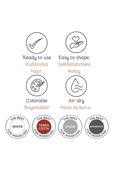 Smarta Bold Toprak Rengi 500 Gr Seramik Kili - 4