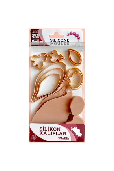 Smarta Model Hamuru Silikon Kalıp - Çiçekler : Orkide - Yaprak Kesici ve Damarlayıcı Seti SK1013073