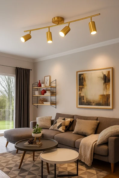 LEGACY Spoti 4'Lü Eskitme Renk (BEYAZ IŞIK) Modern Tasarım Salon - Mutfak - Banyo Spot Ledli Sıralı Avize - Resim 3