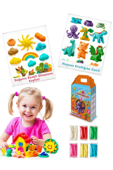 MomClay 6 Renkli Doğal Oyun Hamuru - 3