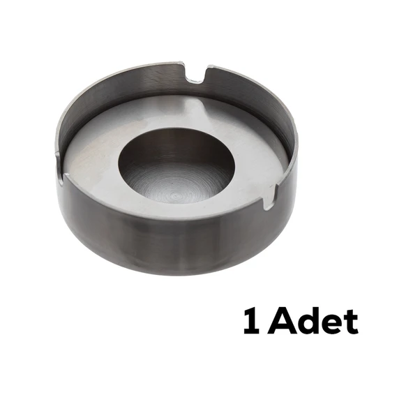 Porsima TE-136 Paslanmaz Çelik Metal Kül Tablası Küllük - Kapaklı Rüzgar Geçirmez Küllük - Resim 3