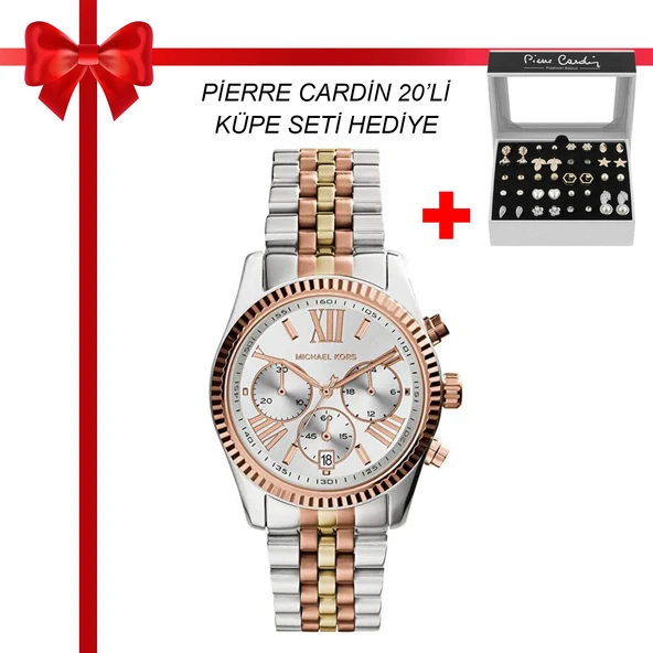 Micheal Kors MK5735 Kadın Kol Saati + Pierre Cardin Küpe Seti