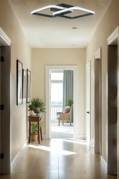 LEGACY Kira Antrasit Renk Modern Tasarım Salon - Mutfak - Hol Beyaz Led 2 Li Avize - Resim 5