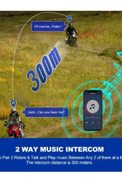 ﻿y10 2x Motosiklet Kask İntercom Çift Eşleşme Rgb Işıklı Bluetooth Kulaklık 5,3 - Resim 4