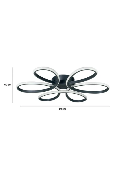 LEGACY Sedef Antrasit Renk Modern Tasarım Yatak Odası - Salon - Mutfak Gün Işığı Ve Beyaz Led Avize - Resim 2