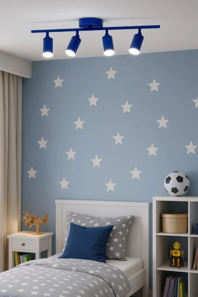 LEGACY Spoti 4'Lü Mavi Renk (BEYAZ IŞIK) Modern Tasarım Salon - Mutfak - Banyo Spot Ledli Sıralı Avize - Resim 3