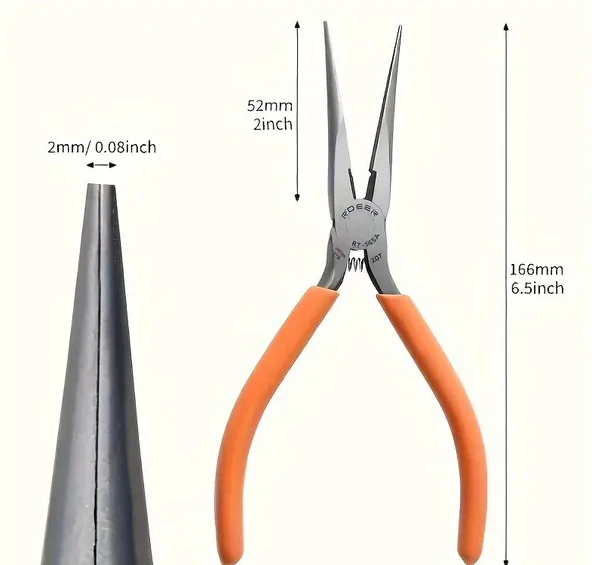 ÇELİK UZUN KARGABURUN PENSE - TURUNCU - 11