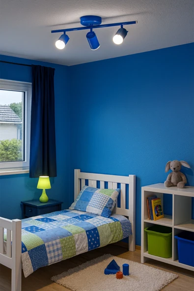 LEGACY Spoti 3'Lü Mavi Renk (BEYAZ IŞIK) Modern Tasarım Salon - Mutfak - Banyo Spot Ledli Sıralı Avize - Resim 3