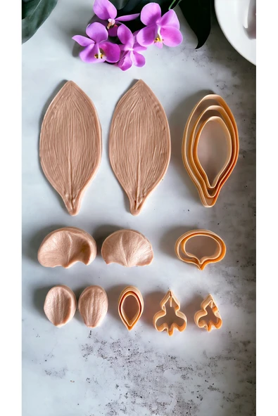 Smarta Silikon Kalıp / Flowers : Orchid & Leave / Çiçekler :Orkide & yaprak - 3