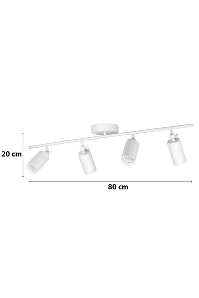 LEGACY Spoti 4'Lü Beyaz Renk (BEYAZ IŞIK) Modern Tasarım Salon - Mutfak - Banyo Spot Ledli Sıralı Avize - Resim 2