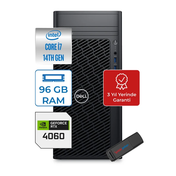 Dell Precision 3680 Iş Istasyonu Intel Core I7 14700 96GB Ddr5 2tb SSD 8GB/RTX4060 Windows 11 Pro UM130DEL0099P17 + Zettausbbellek ürün görseli 1