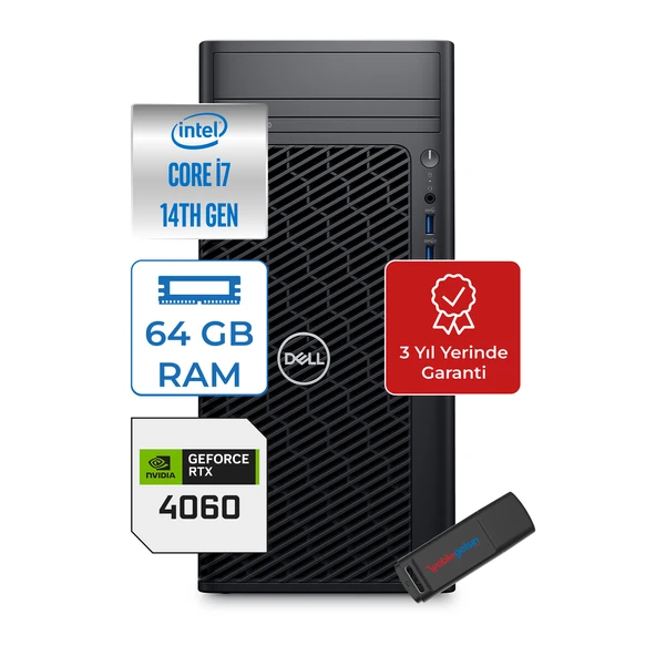 Dell Precision 3680 Iş Istasyonu Intel Core I7 14700 64GB Ddr5 4tb SSD 8GB/RTX4060 Windows 11 Pro UM130DEL0099P10 + Zettausbbellek ürün görseli 1