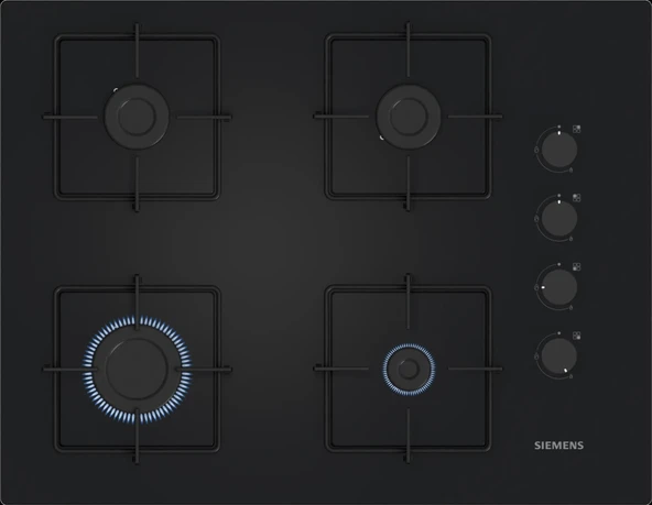 Siemens EO7C6PP30O iQ300 Gazlı Ocak 67 cm Sert cam, Siyah ürün görseli
