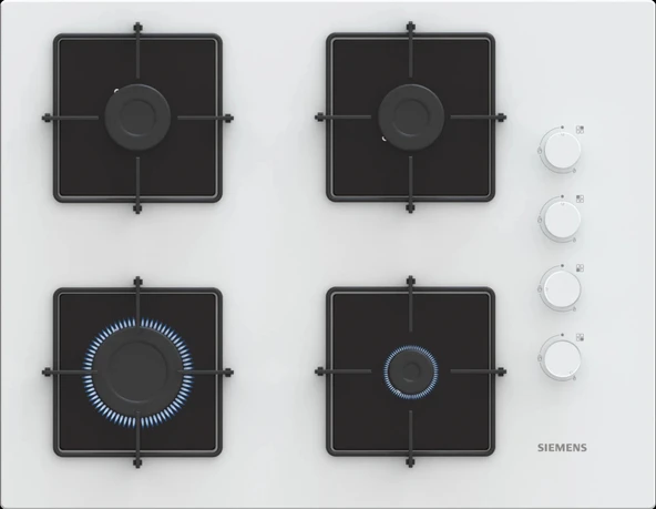 Siemens EO7C2PP30O iQ300 Gazlı Ocak 67 cm Sert cam, Beyaz ürün görseli 1