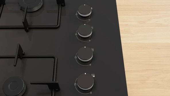 Siemens EO7C6PP30O iQ300 Gazlı Ocak 67 cm Sert cam, Siyah - Resim 2