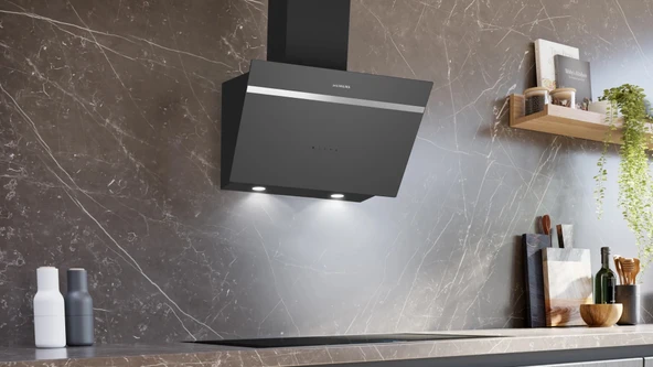 Siemens LC66KPJ70T iQ300 Duvar Tipi Davlumbaz 60 cm Şeffaf Gri Baskılı Cam - Resim 2