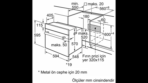 Siemens HB012FBW1T Ankastre Elektrikli Fırın - Resim 7