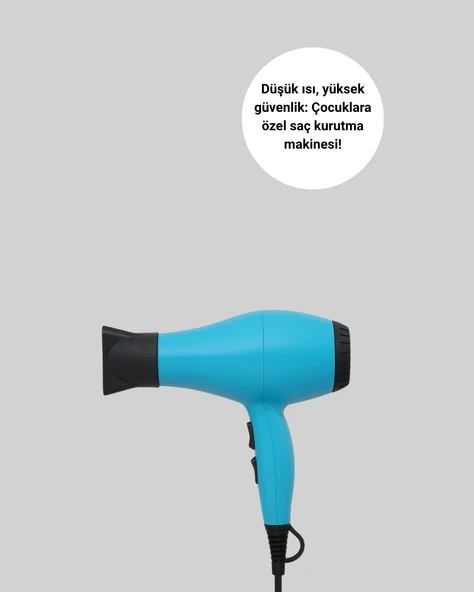 Çocuklara Özel Mini Fön Makinesi – 500/1000W Güç – Düşük Gürültü - 5
