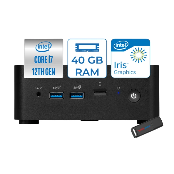 Msı Cubi 5 Intel Core I7-1255U 40GB 2tb SSD Intel Iris Xe Windows 11 Home Taşınabilir Bilgisayar 12M001BEUH15 + Zettausbbellek ürün görseli 1