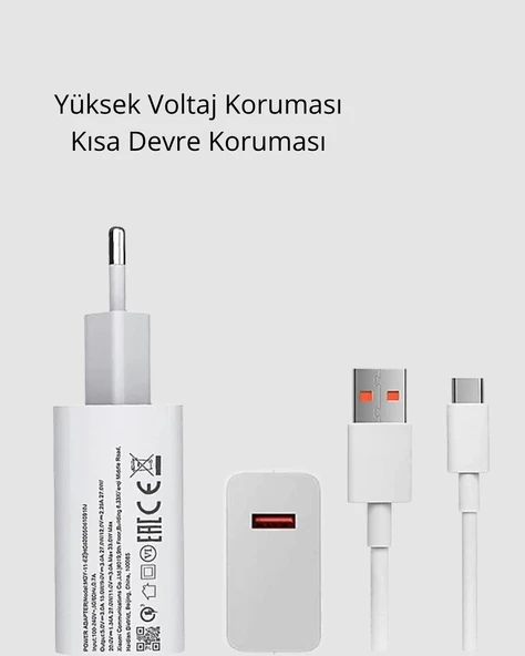 120W Süper Hızlı Şarj Adaptörü – Type-C Kablo Dahil, Yüksek Voltaj Korumalı - 4