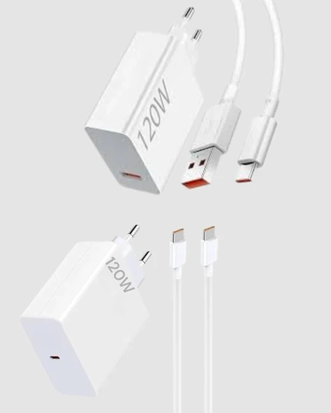 120W Süper Hızlı Şarj Adaptörü – Type-C Kablo Dahil, Yüksek Voltaj Korumalı - 2