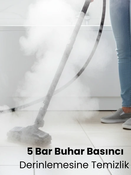 Mieco Stella 5 Bar/ 2000W / Çok Fonksiyonlu Buharlı Temizleyici - Buharlı Temizlik Makinesi + Ütü Başlığı ve Eldiven Hediye   -  Beyaz - Resim 6