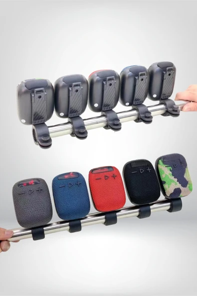 Xbyc 2727 Bluetooth Bağlantılı Hoparlör Su Geçirmez Şarjlı Bisiklet Motosiklet Hoparlörü Kırmızı - Resim 3