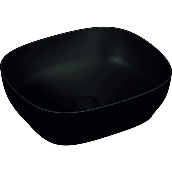 VitrA Outline 5994B483-0016 Kare Lavabo, 48 Cm, Mat Siyah