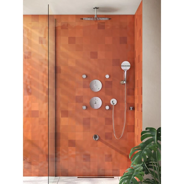 Artema Root Round A42694 Ankastre Termostatik Banyo Bataryası, Sıva Üstü Grubu, Krom - 4