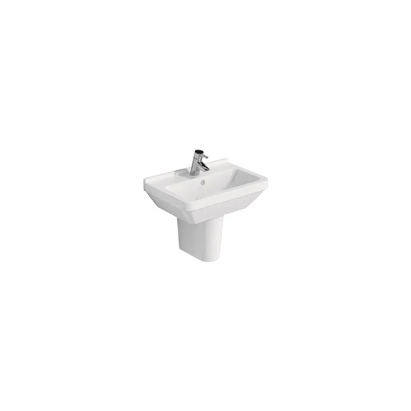 VitrA S50 Kompakt Lavabo 55 Cm Dar Orta Armatür Delikli Su Taşma Delikl
