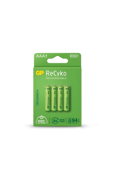 GP Aaa 650 Mah Şarjlı Ince Kalem Pil 4'lü Paket 65aaahcem-2gbr4