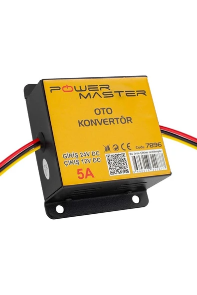 Powermaster PM-7896 24-12 Volt 5 Amper Oto Konvertör Voltaj Düşürücü
