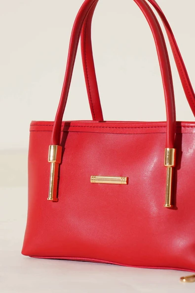 Metal Arma Detaylı Çanta Kırmızı - Resim 3
