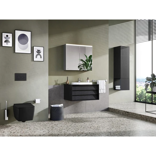 VitrA Metropole 7672B070-0559 Rim-ex Asma Klozet, 56 cm, Siyah - Resim 2