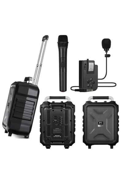 MagicVoice Mv-2015 Usb-sd-bt 1 El - 1 Yaka Mikrofonlu Taşınabilir Seyyar Amfi - 3