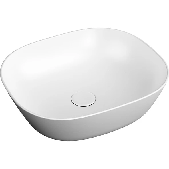 VitrA Plural 7810B401-0016 Kare Alçak Çanak Lavabo, VitrA Clean, 45 cm, Mat Beyaz