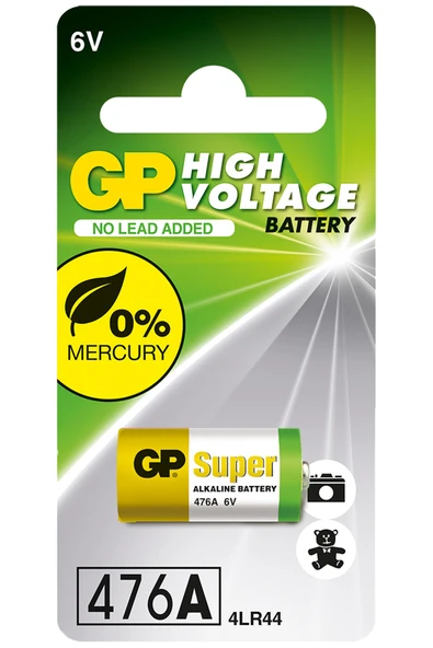 GP Batteries GP476A Süper Alkalin 476A/Px28A/A544/4LR44 Boy Pil, 6 Volt, Tekli Kart 4 Adet Pil - Resim 2