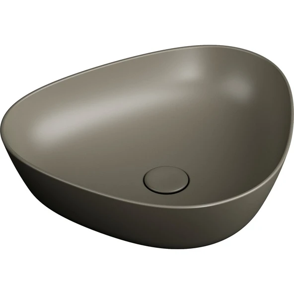 VitrA Plural 7812B450-0016 Üçgen Alçak Çanak Lavabo VitrA Clean 47 cm Mat Vizon