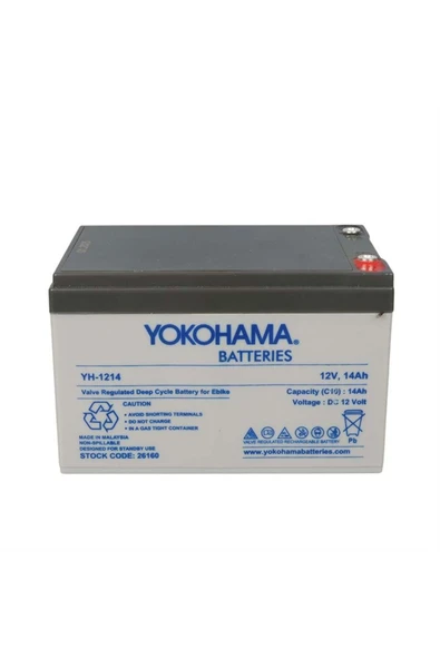 Yokohama Batteries Yokohama YH-121.4 12 Volt - 14 Amper Elektrikli Bisiklet Aküsü (150x95x98 mm)