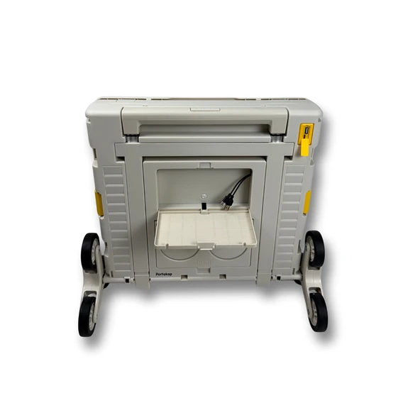 Ultra Geniş, 8 Tekerlekli, 85 Lt Beyaz Katlanır Alışveriş Arabası - Merdiven Çıkan