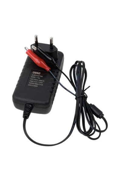 Powermaster Weko 14.4 Volt - 2 Amper Krokodil Uçlu Kırmızı Yeşil Ledli Yerli Üretim Akü Şarj Cihazı (Out :12v-2a - Resim 3