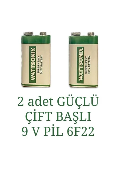 YolTech 2 ADET GÜÇLÜ ÇİFT BAŞLI PİL 9 VOLT 6F22 - 2