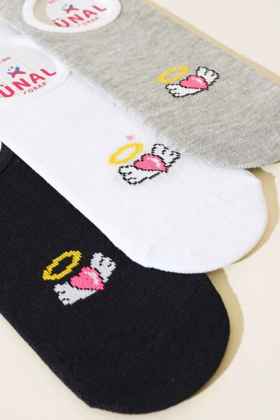 Karışık Desenli Bayan Babet Çorap Asorti 5 - Resim 2